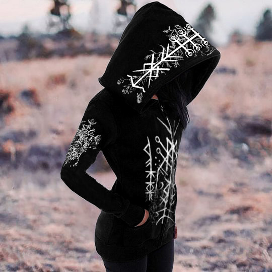 Retro Tribal Floral Viking Ethnic Graphics Hoodie