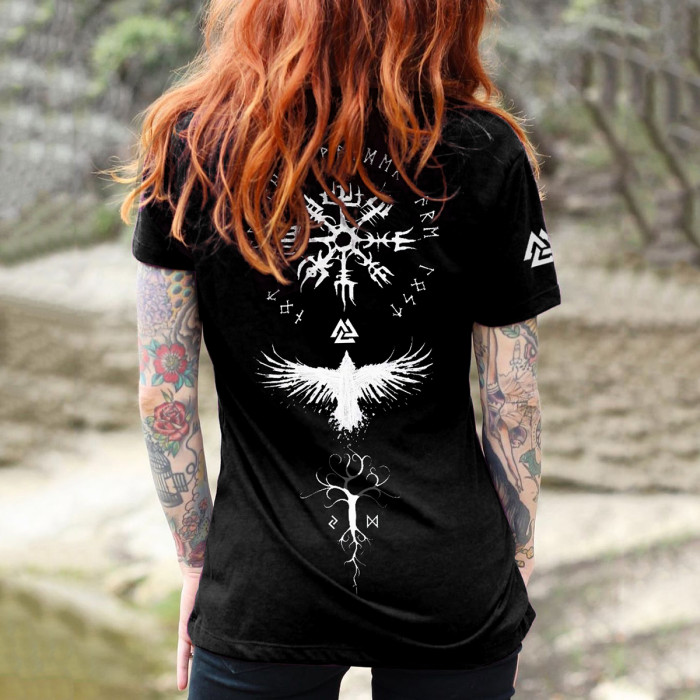 Retro Tribal Phoenix Viking Ethnic Graphics Ladies' T-Shirt