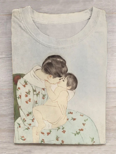 Vintage Baby & Mother's Day Printed Short Sleeve T-Shirt