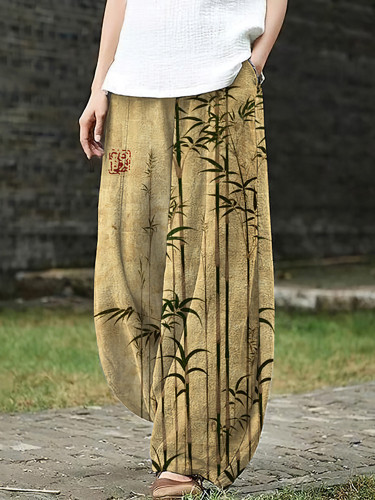 Bamboo Japanese Art Loose Casual Pants