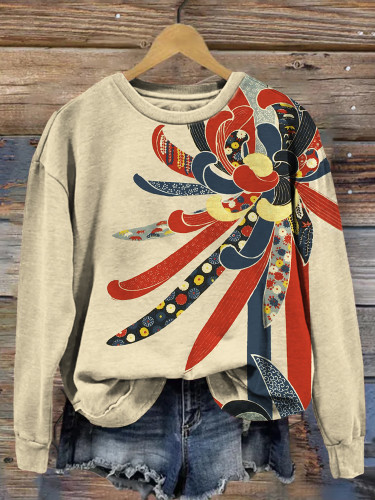 Traditional Japanese Flower Art Comfy Sweatshirt