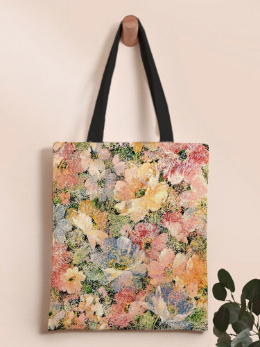 Vintage Floral Print Canvas Shoulder Crossbody Bag