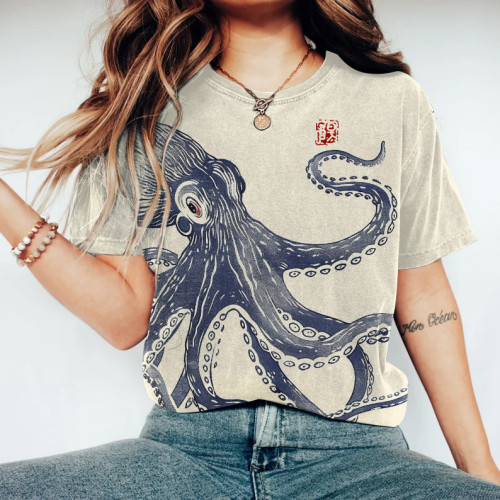 Abstract Creative Octopus Painting Art T-Shirt