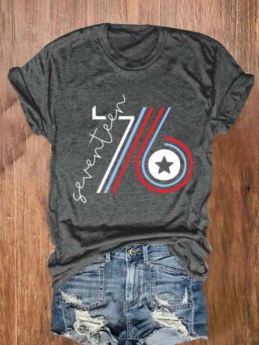 Women's America Freedom 1776 4th Of July Print Casual T-Shirt