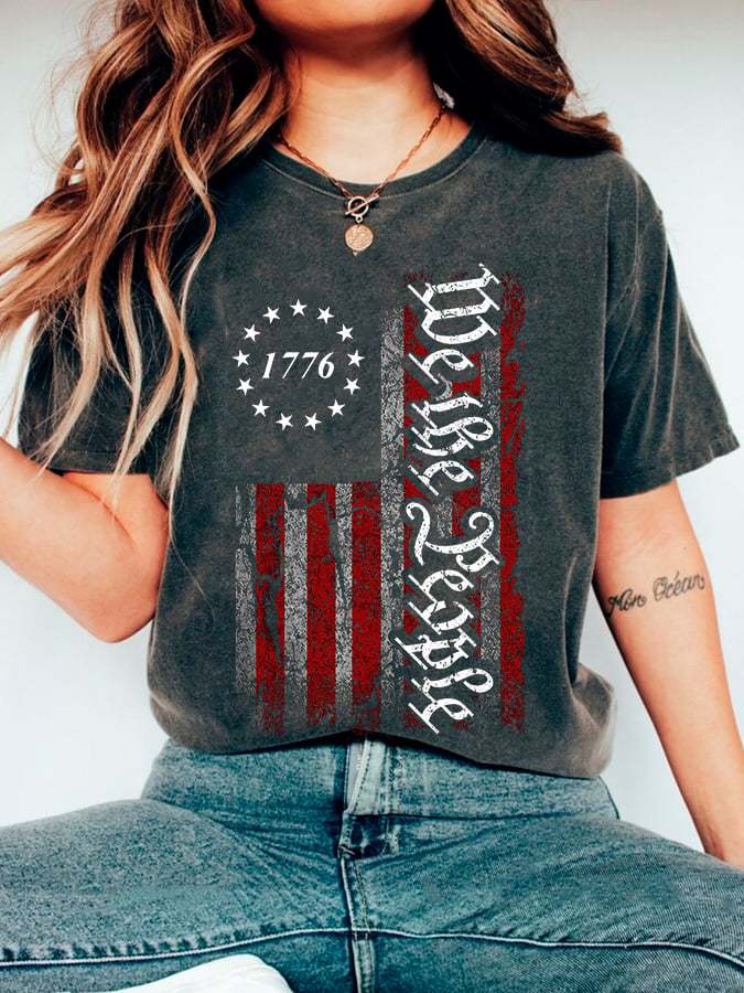 Women's 1776 We The People Print Casual T-Shirt