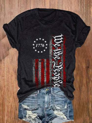 Women's 1776 We The People Print Casual T-Shirt