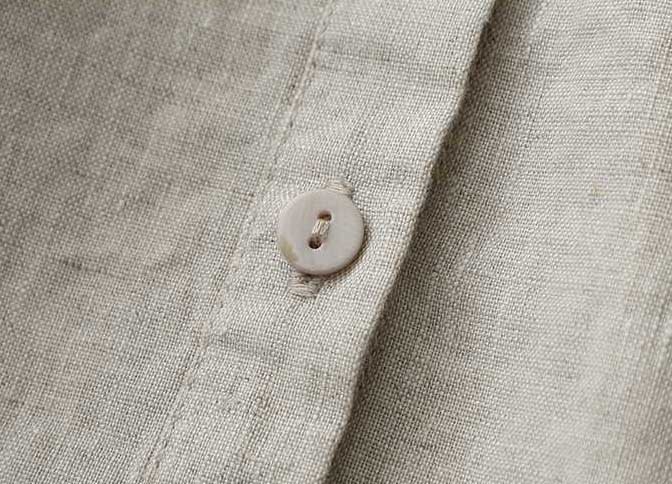 Casual Linen Stand Collar Three-quarter Sleeve Loose Shirt