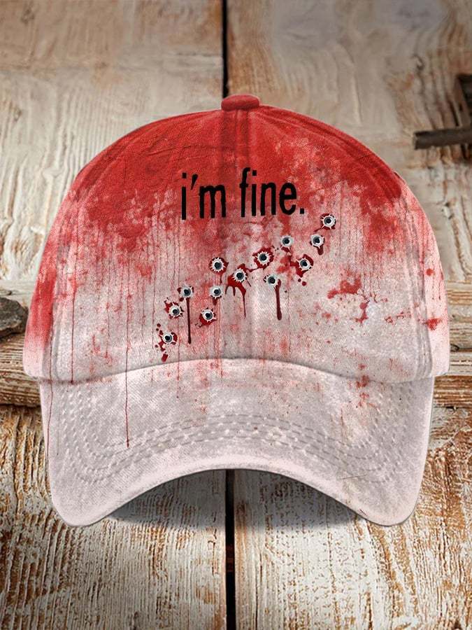Unisex  I'm Fine Bloody Halloween  Printed Hat