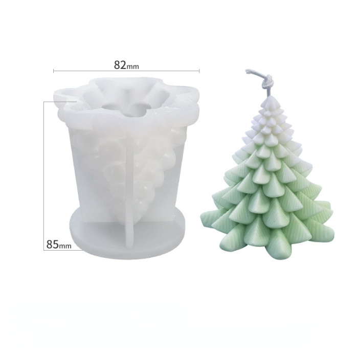 Christmas Tree Candle Silicone Molds for Diy Pine Cedar Aromatic Candle Making Resin Soap Mould Christmas Gifts Home Decor