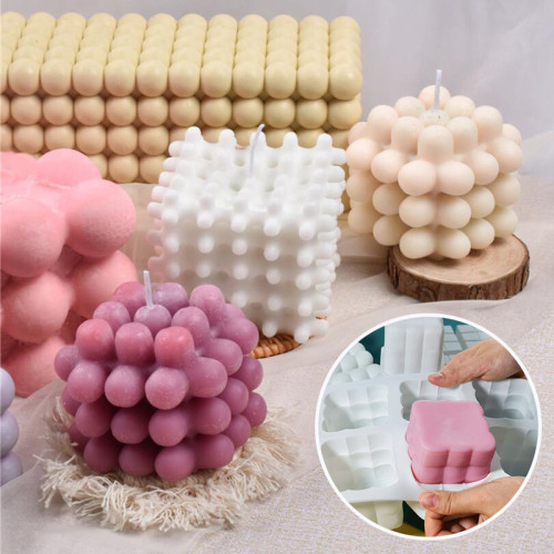 Newest 3D Cube Candle Silicone Mould for Diy Handmade Aromatherapy Wax Candle Soap Mousse Cake Molds Home Decor