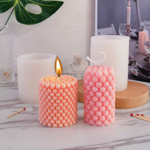 Cylindrical Scented Candle Silicone Mold Candle Making DIY Round Ball Diffused Incense Stone Ornaments Gypsum Handmade Soap Mold