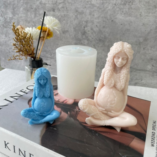 2021 New Silicone Candle Mould Aromatherapy Candle Mould Mother of Gaia Modeling Silicone Mold Western Figure Statue Mold