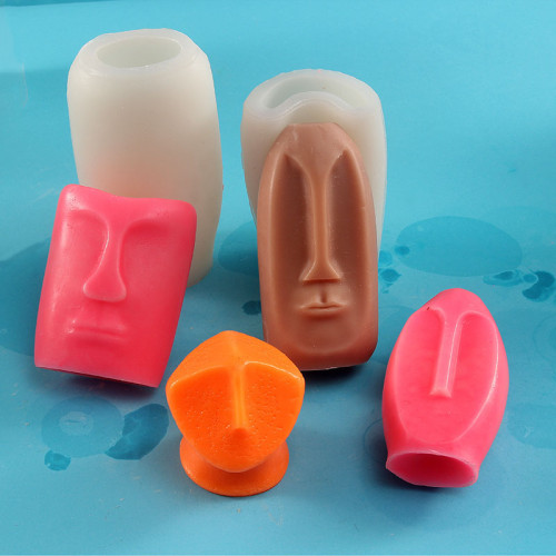 Face Silicone Candle Mold DIY Handmade Portrait Sculpture Aromatherapy Mold Nordic Design Craft Making Tool Soap Candle Wax Mold