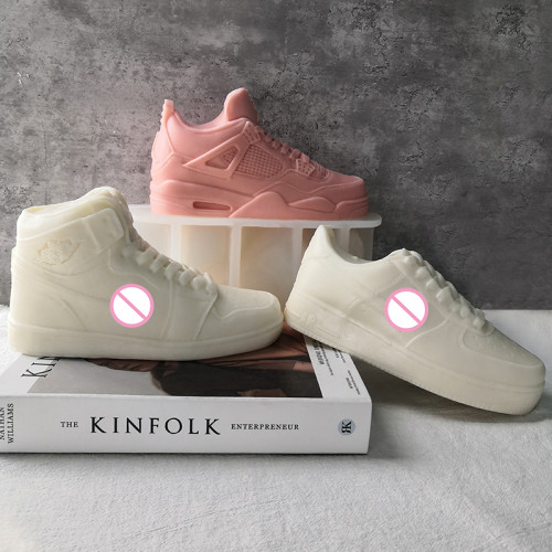 Hot Selling 23CM Handmade Decoration Crafts Shoes Sneaker Molds Candle Large Size AJ4 Sneaker Silicone Candle Mold