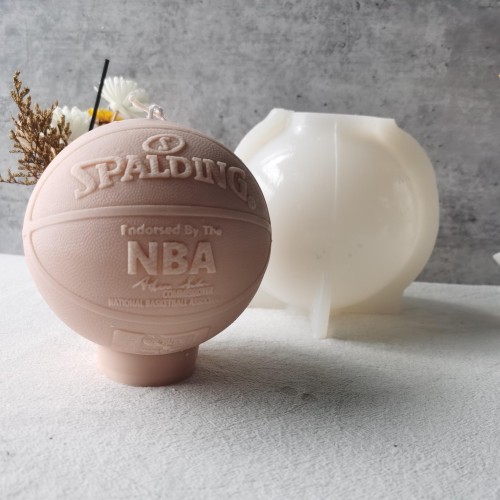 Handmade Gift DIY Epoxy Resin Making Simulation Basketball Mould 3D Large Size NBA Spalding Basketball Shape Silicone Mold