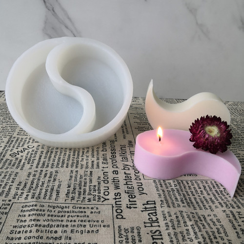 New Design Home Decorating Craft Tai Chi  Candle Mold Aromatic Candle DIY Yin Yang Silicone Mold