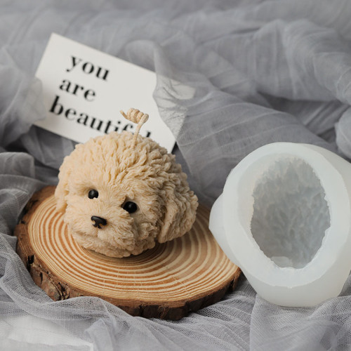 DIY Handmade Candle Plaster Making Resin Crafts Aromatherapy Plaster Molds Teddy Dog Head Silicone Candle Mold