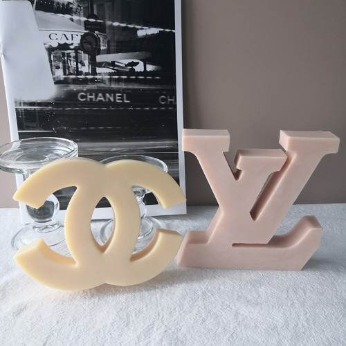Home Decoration DIY Resin Crafts Casting Epoxy Resin Molds Big Letters Luxury Brand Logo Silicone Candle Mold