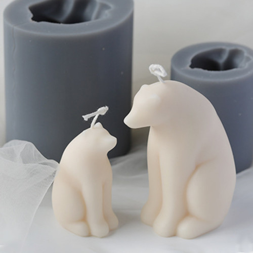 DIY Handmade Ornament Decoration Plaster Making Simulation Animal Aromatherapy Polar Bear Candle Mold