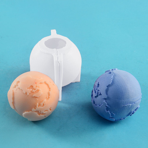 DIY Home Desktop Decoration Globe Candle Mould Cement Handmade Earth Silicone Mold
