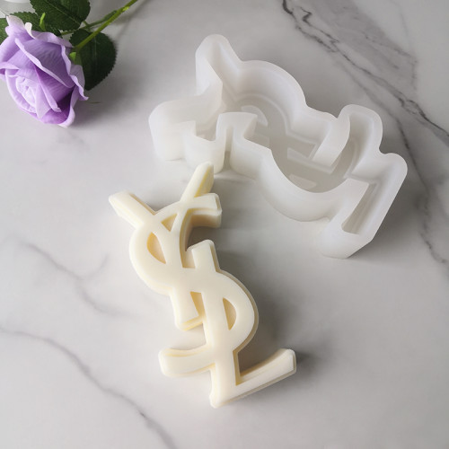 New Design Interior Decoration Brand Logo Cake Soap Mould DIY Gift  Luxury Fashion Logo Scented Candle Silicone Mold