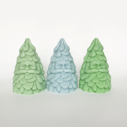 3D Christmas Tree and Santa Claus Mold - Creative DIY Christmas Aroma Candles, Home Decor Silicone Mold for Christmas Trees