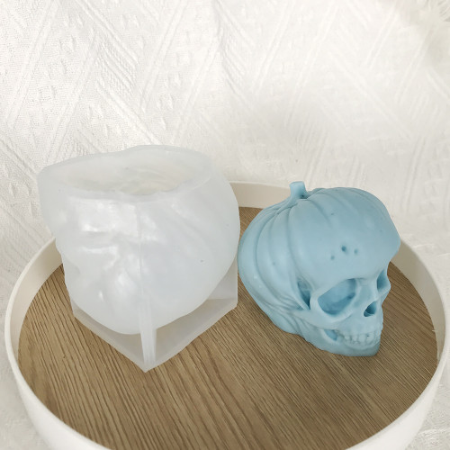 3D Pumpkin Skull Aromatherapy Candle Silicone Mold Halloween Dropper Decoration Gypsum Mold