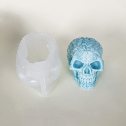 Halloween Ghost Skull Head Silicone Mold Full of Small Ghost Skull Head Aromatherapy Candle Plaster Decoration Dropping Mold