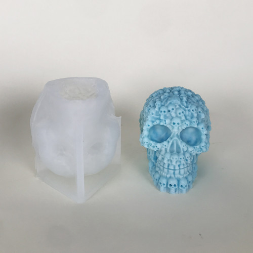 Full of small skeletons candles silicone molds DIY resin drop glue decorations Halloween molds