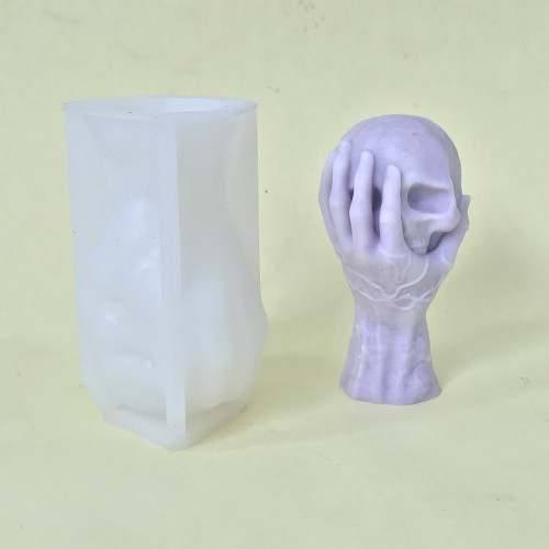 Halloween Handheld Skeleton Silicone Mold Ghost Aromatherapy Candle Gypsum Decoration Skeleton Handmold