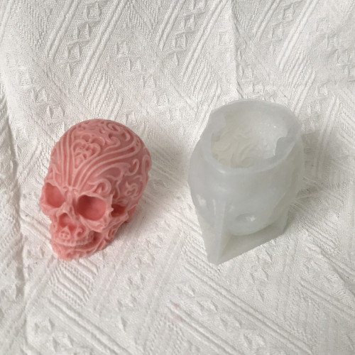 Halloween Pattern Skull Silicone Mold Xiangyun Carved Ghost Head Gypsum Dropping Resin Decoration Mold