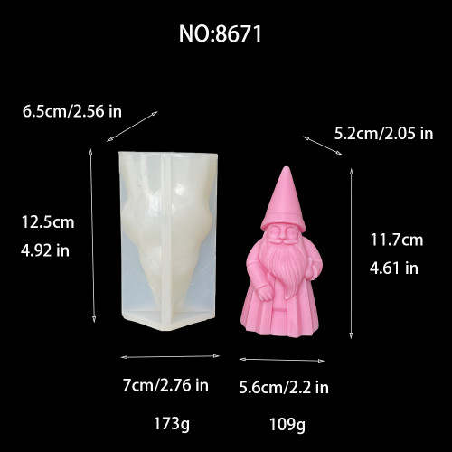 Santa Claus Candle Silicone Mold DIY Christmas Handmade Aromatherapy Expanded Fragrance Stone Candle Hand Gift Mold