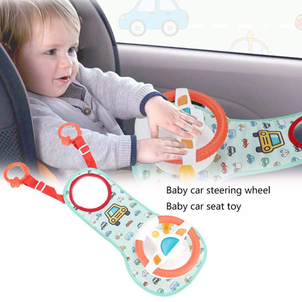 Jmsc Baby Kids Eletric Simulation Steering Wheel Toy Driving With Light Sound Musical Educational Car Seat Back For Infant Gift