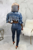 Ripped Short Denim Jacket