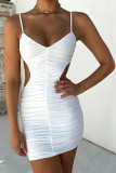 Summer New Women's Clothing Sexy V-neck Low-cut Sling Bag Hip Fold Dress