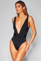 Solid Color Swimsuit Jumpsuit