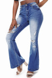 High Waist Distressed Flare Jeans