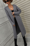 Plain Open Long Length Sweater Cardigans