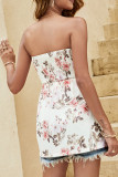 Smocked Floral Print Tube Top