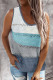 Sky Blue Color Block Knitted Tank Top