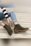 Side Zipper Short Heel Ankle Boots
