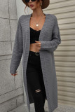 Plain Open Long Length Sweater Cardigans