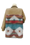 Distressed Aztec Denim Jacket Coat Annishe Boutique Wholesale