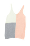 Pink Color Block Knitted Tank Top