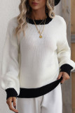 Plain Round Neck Knit Pullover Sweaters