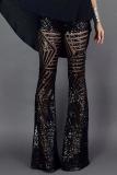 Black Sequin Wide Leg Pants