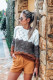Coffee Color Block Sweaters