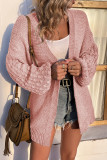 Bubble Knit Sleeves Front Open Sweater Cardigans
