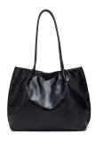 Plain Soft Leather Tote Bag Handbag MOQ 3PCs