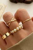 Alloy Chain and Graved Pattern Rings 10pcs Set